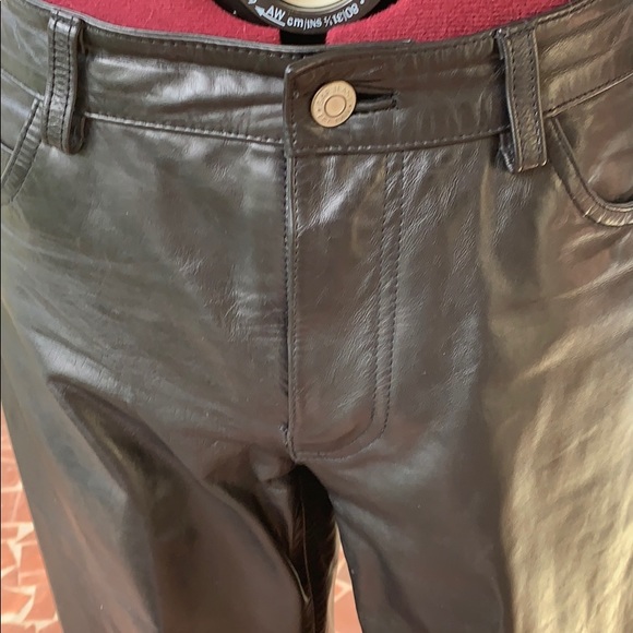 ⚡️SALE⚡️Genuine Black Leather Pants by GAP - Picture 3 of 8